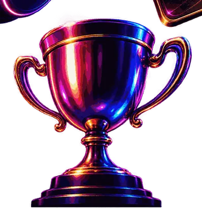 Trophée chromé remis aux vainqueurs du tournoi hebdomadaire